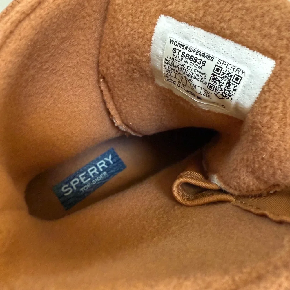 Sperry Top Sider‎ Women's Boots Duck Boots Tan Leather Black Rubber Size 6.5